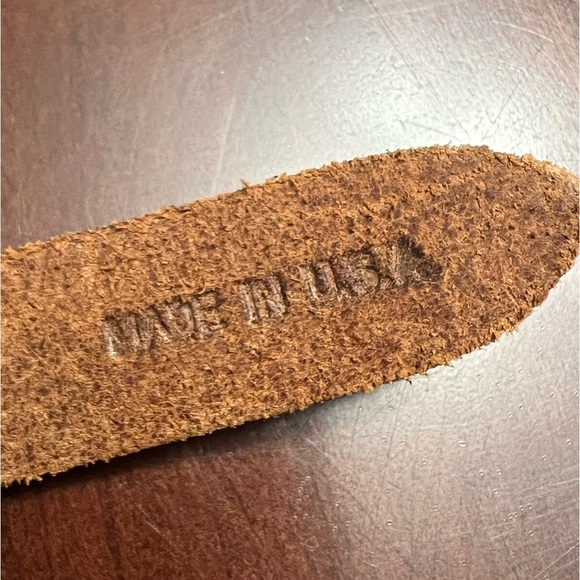 Jolly Roger's crossbones  belt children's black with brown leather trim EUC - Picture 8 of 8